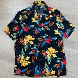 H&M Hawaiian floral print Shirt M casual magnumPI style